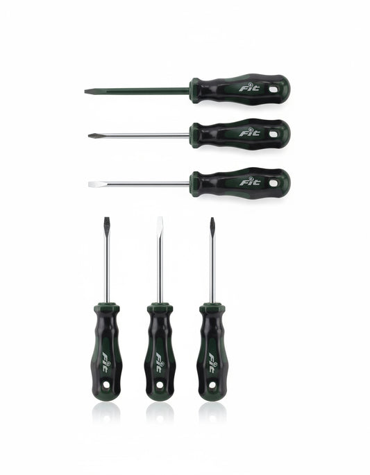 طقم مفك عادة وصليبة كهربائى بعازل 6ق FIT