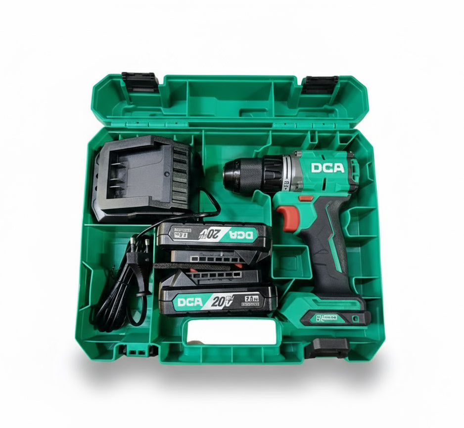 شنيور بطارية 20فولت عزم 60نيوتن براشليس دقاق+2بطارية 13مم DCA