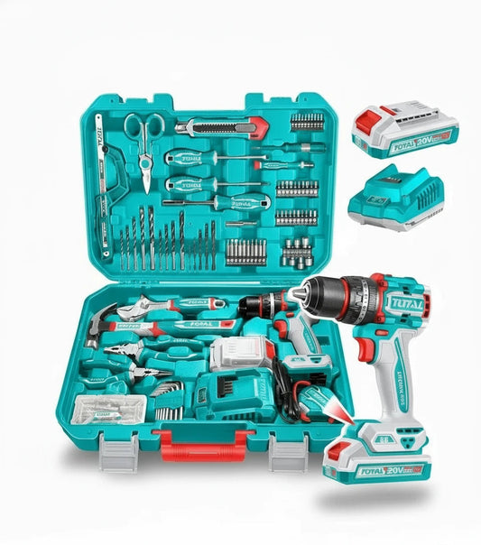 شنيور بطارية 20 فولت +1 بطارية +165قطعة TOTAL