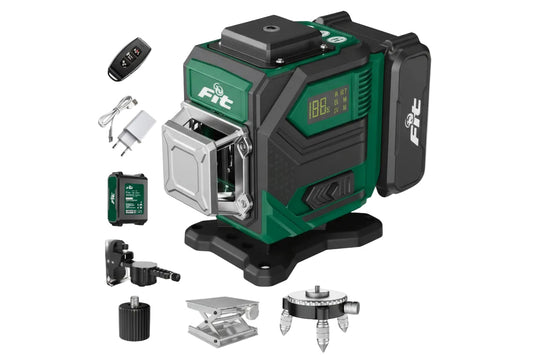 ميزان ليزر 12 خط اخضر 2 بطارية وشاحن وريموت FIT